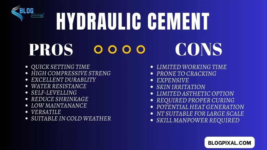 pros and cons of hydraulic cement 